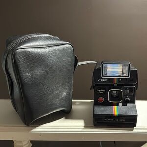 Polaroid Instant Camera with Black and Rainbow Accents